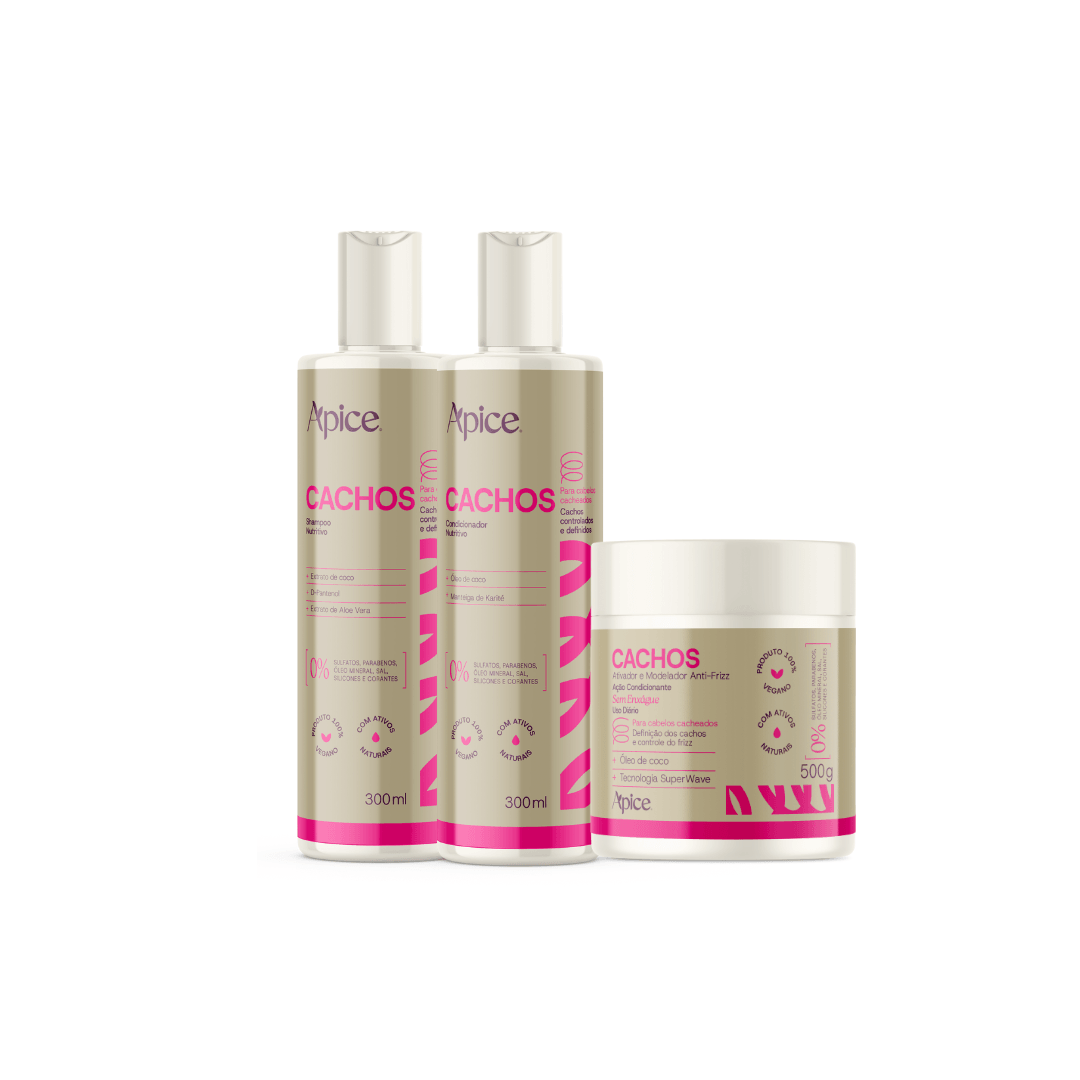 Kit Cachos Essence - Shampoo, Condicionador e Ativador (3 ITENS