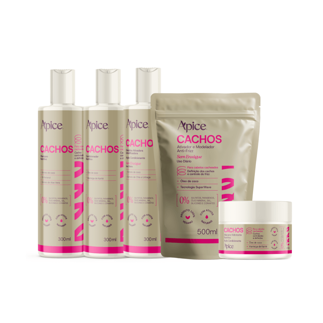 Life Essence 300ml 5本セット Kit Cachos Essence - Shampoo, Condicionador, Gelatina, Refil