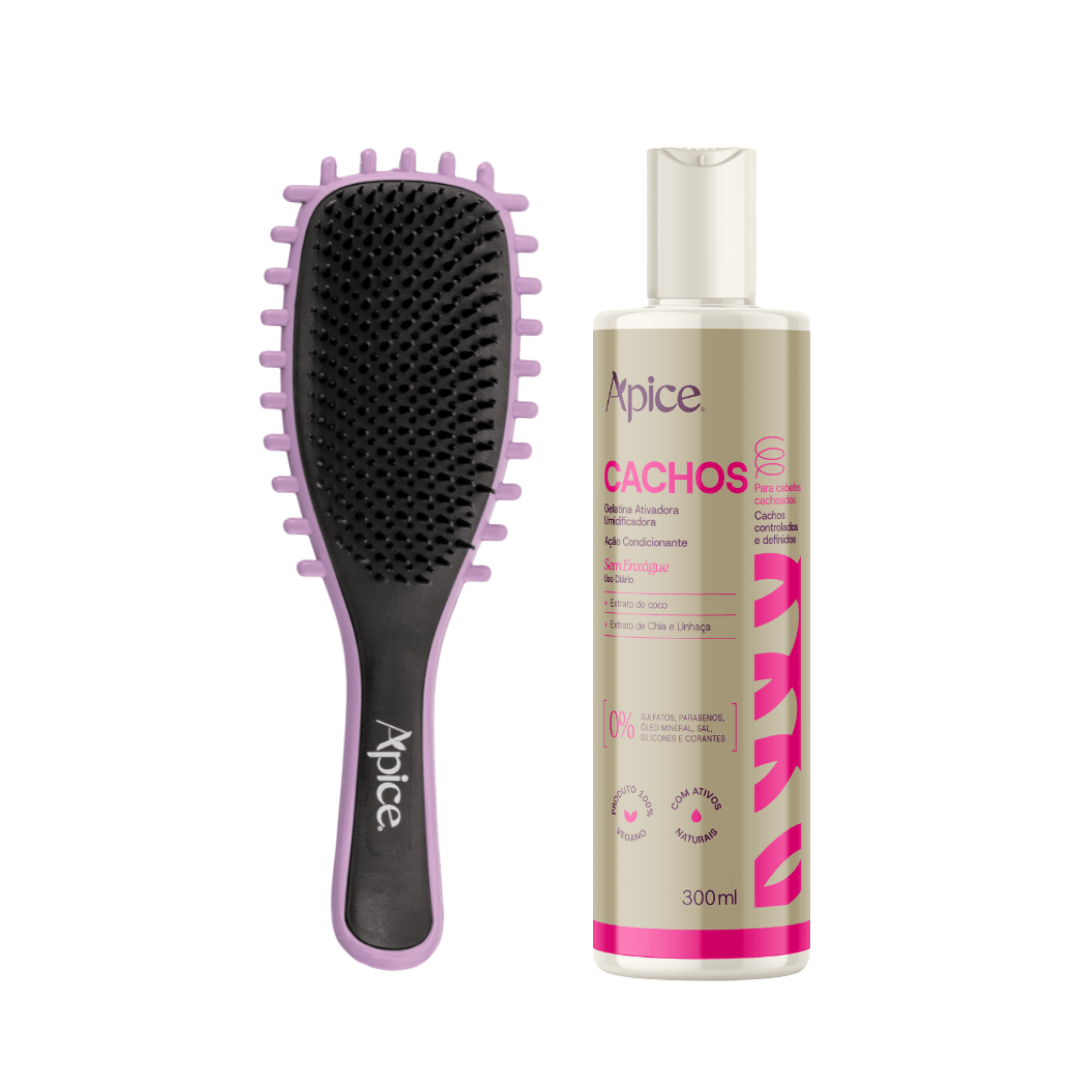 GEMMOVE Volume Boost 200ml + 60ml 3本セット Kit Fitagem Cachos - Escova Lilás e Gelatina – Apice Cosmeticos