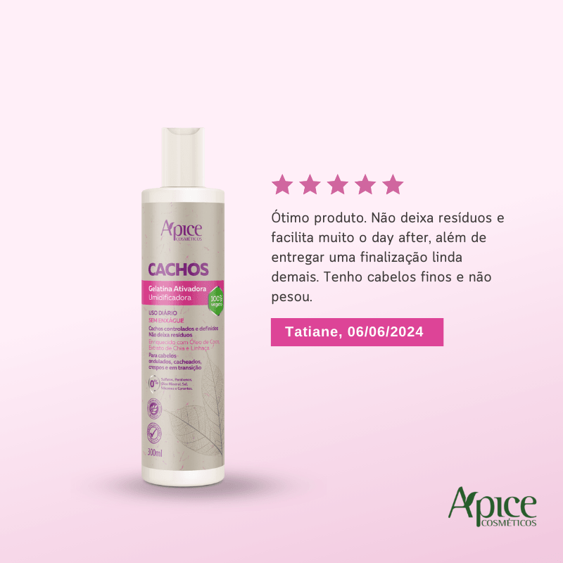 Kit Ativador e Modelador Cachos, Gelatina Ativadora Cachos e Perfume Crystal Romance (3 itens)