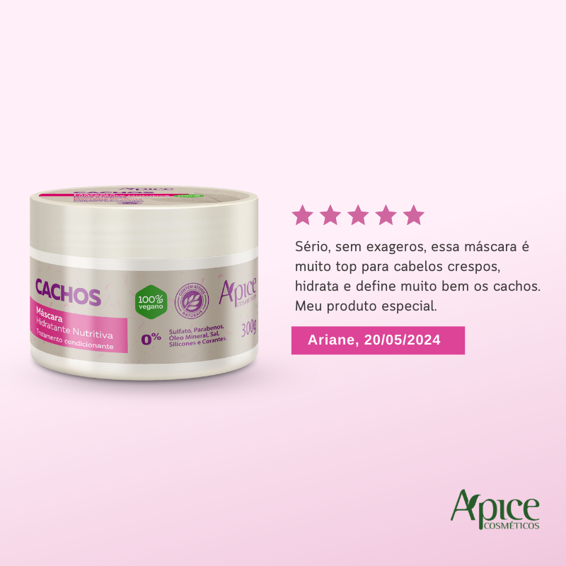 Kit Cachos - Shampoo, Condicionador, Gelatina, Máscara e Ativador (5 ITENS) - Vendah