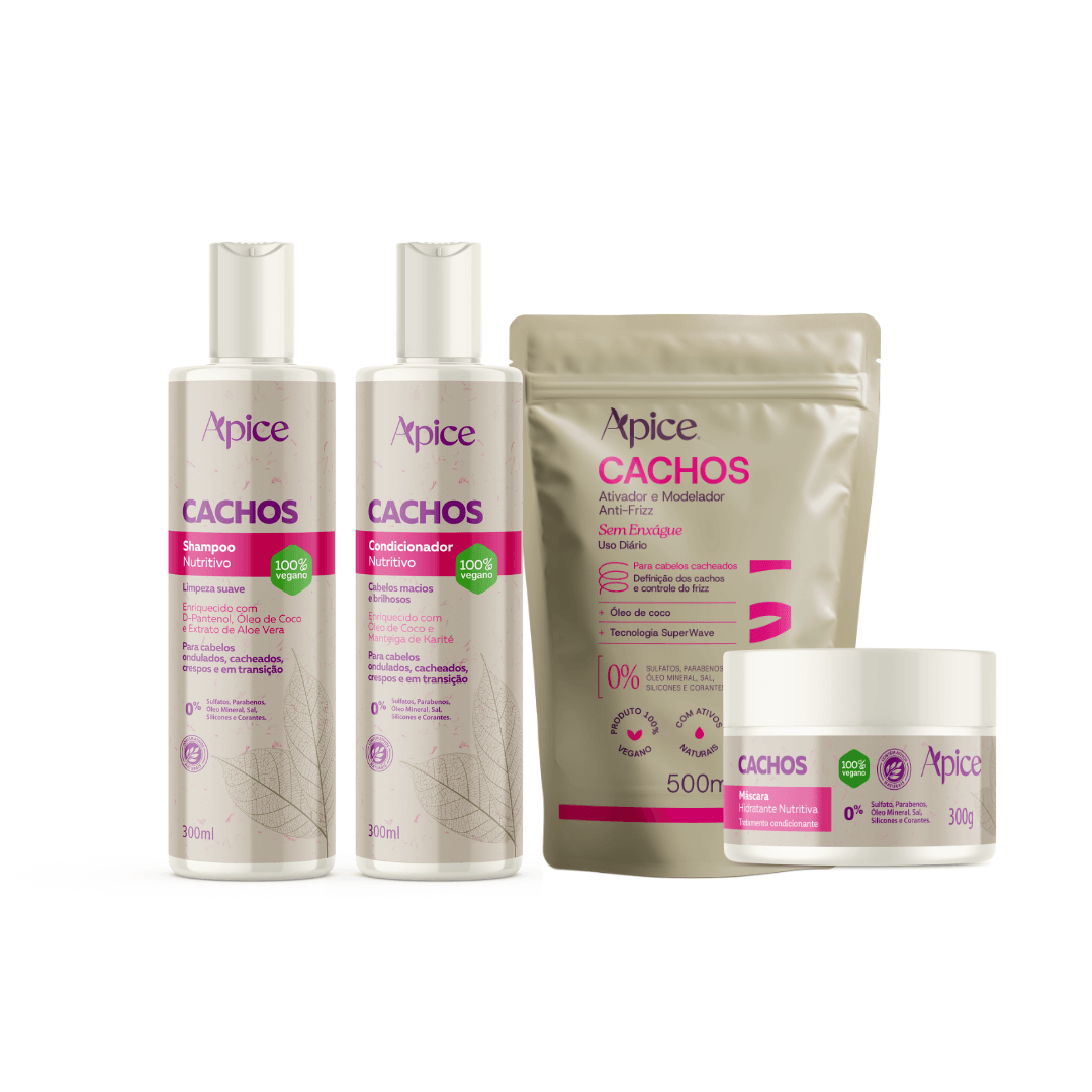 Kit Cachos - Shampoo, Condicionador, Máscara e Refil Ativador (4