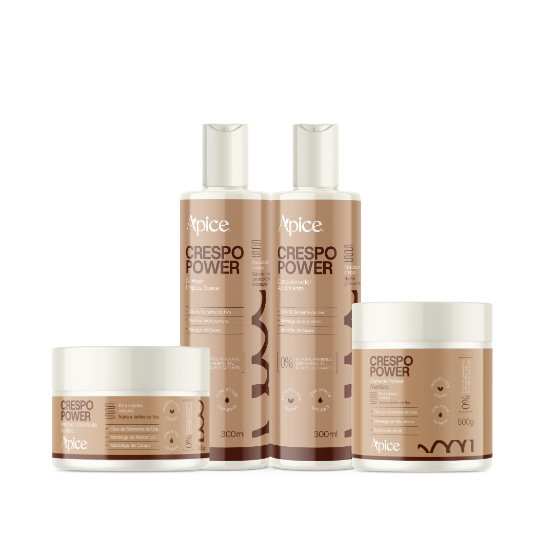 Kit Crespo Power - Co Wash, Condicionador, Máscara e Creme de Pentear (4 ITENS)