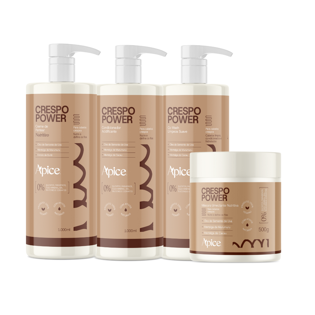 Kitão Crespo Power - Co Wash, Condicionador, Máscara e Creme de Pentear (4 ITENS)