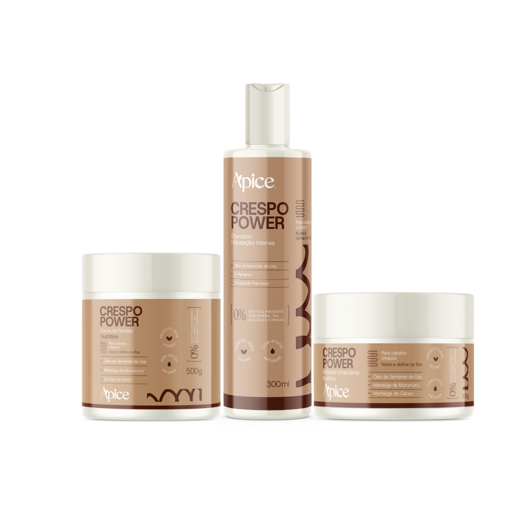 Kit Crespo Power - Shampoo, Máscara e Creme de Pentear (3 itens)