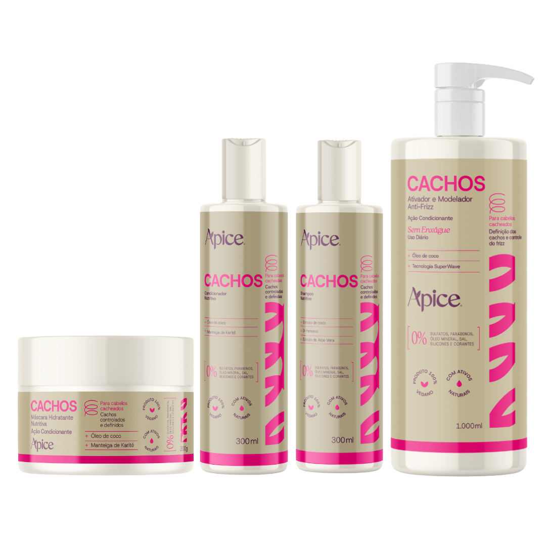 épi plus CARE GEL 100g 2本セット Kit Cachos - Shampoo, Gelatina, Máscara e Ativador (4 ITENS