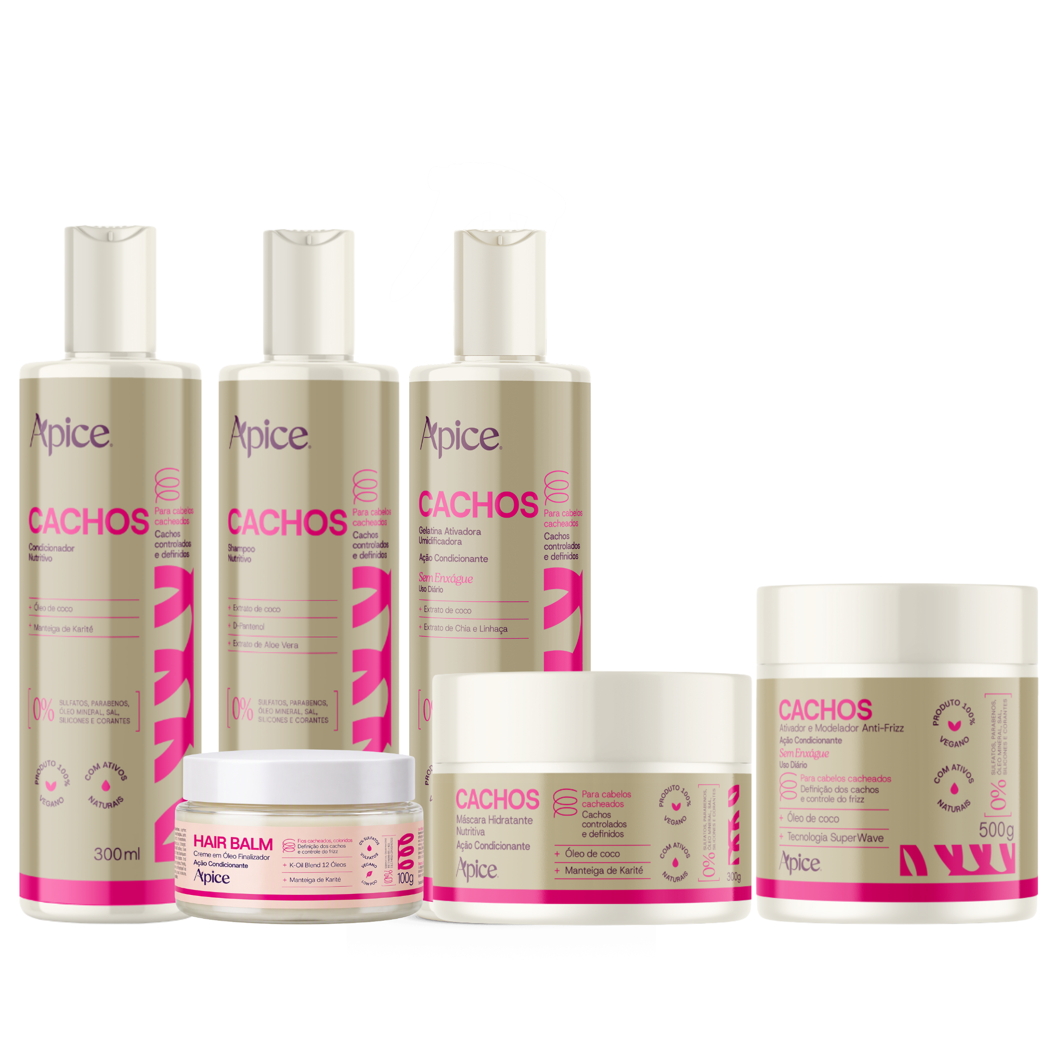 Kit Cachos Frizz Zero - Hair Balm, Shampoo, Condicionador