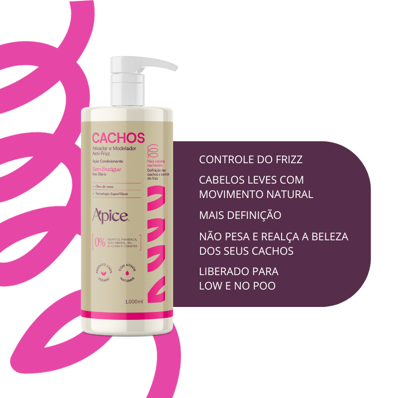 Kitão Cachos Essence - Shampoo, Ativador, Gelatina e Máscara (4 ITENS)