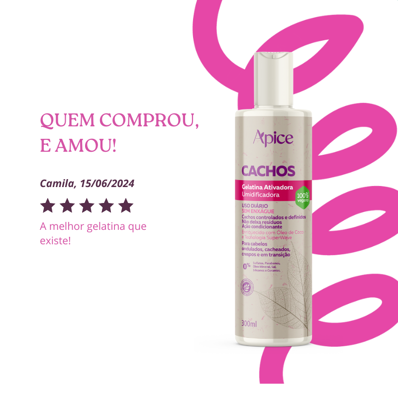 Gelatina Ativadora e Umidificadora Cachos 300ml - Ação Condicionante
