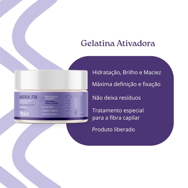 Kit Mirra Fix - Ativador, Gelatina, Mousse e Óleo (4 ITENS)
