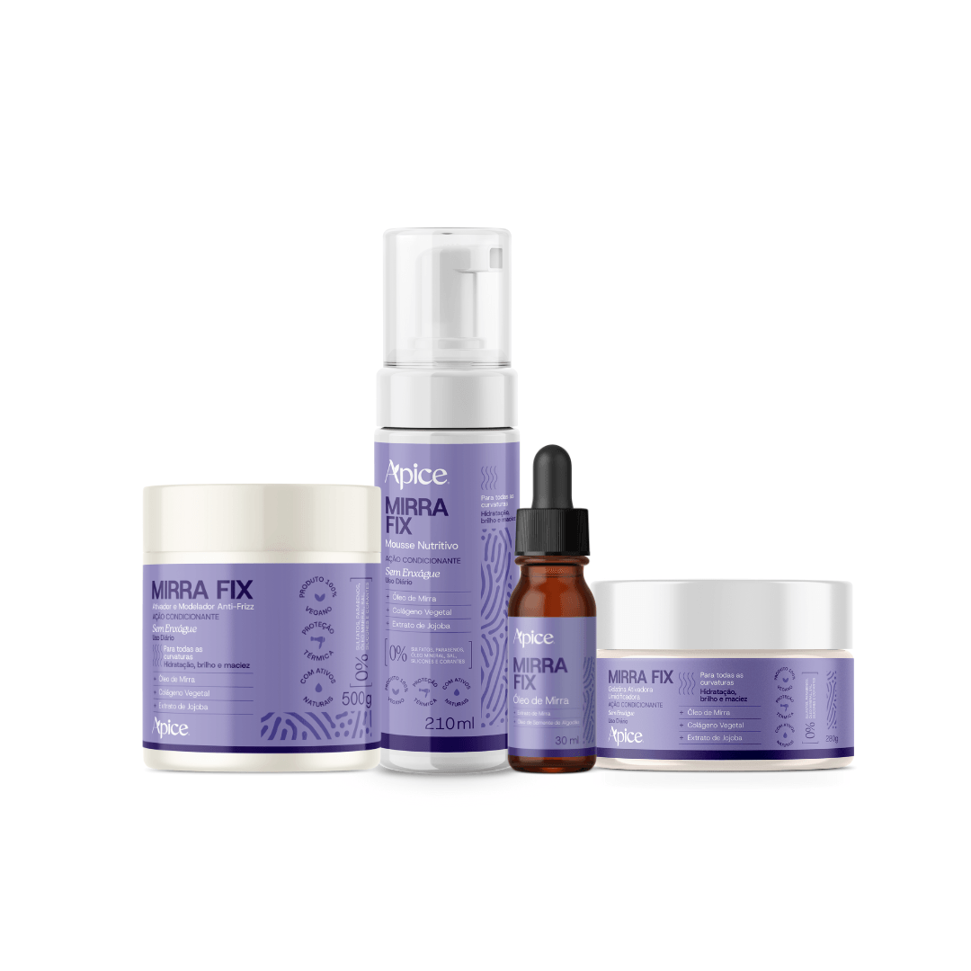 Kit Mirra Fix - Ativador, Gelatina, Mousse e Óleo (4 ITENS