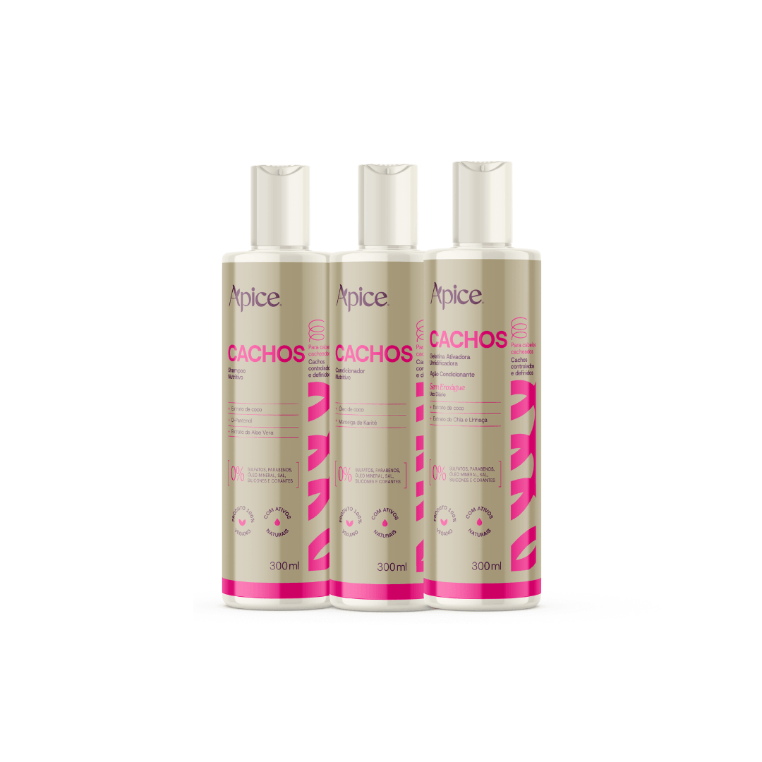 Life Essence 300ml 5本セット Kit Cachos Essence - Shampoo, Condicionador e Gelatina (3 ITENS