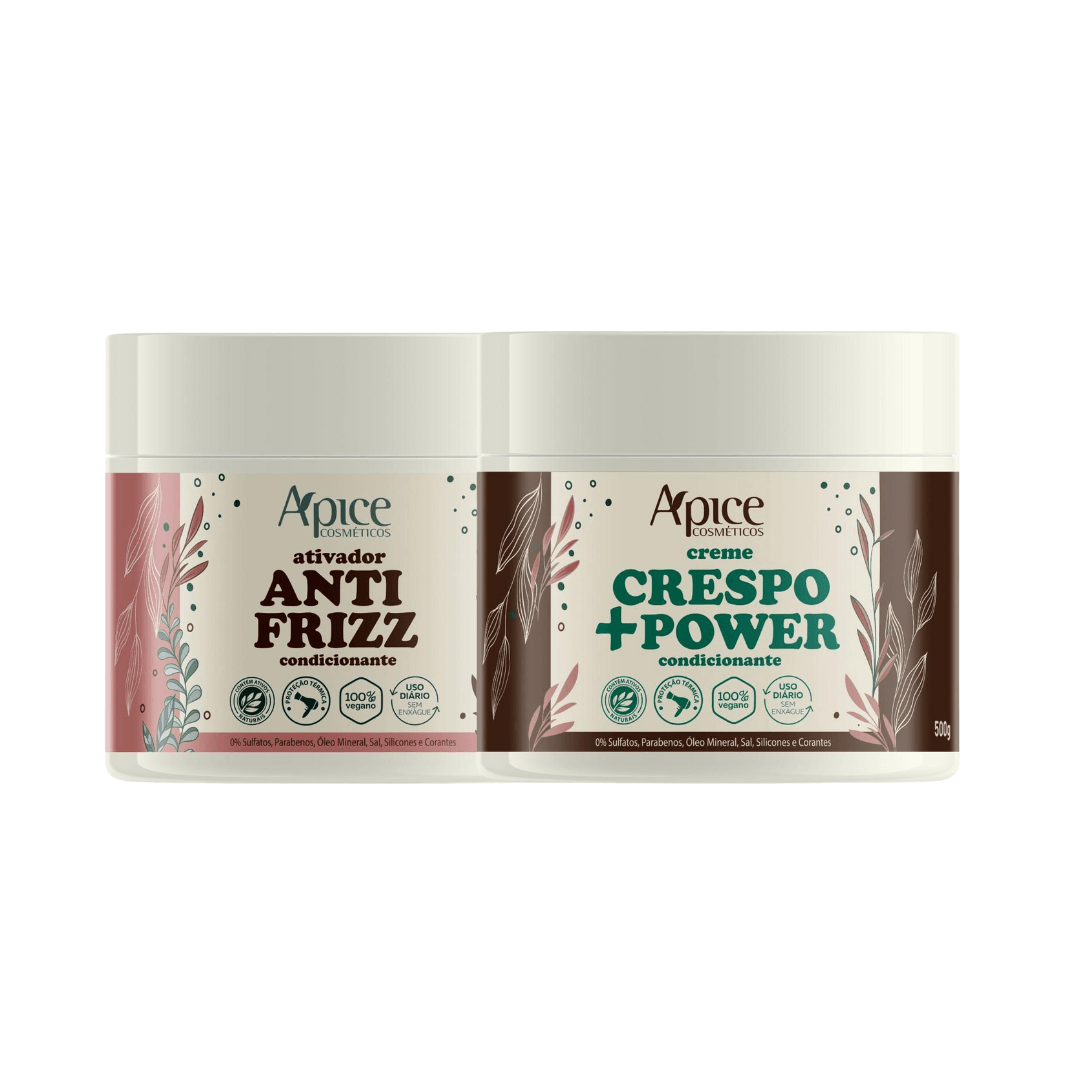 Kit Ativador Anti frizz e Creme Crespo + Power (2 itens) – Apice
