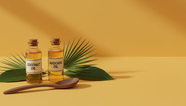 Still life de oleos vegetais e botanicos em fundo amarelo ambar - capa editorial Apice umectacao