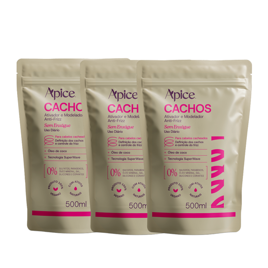 Kit Refil - Ativador e Modelador Anti-Frizz Cachos 500g (3 itens)