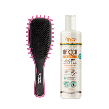 Kit Fitagem África - Escova Rosa e Gelatina