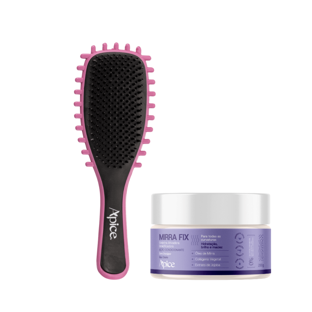 Kit Fitagem Mirra - Escova Rosa e Gelatina