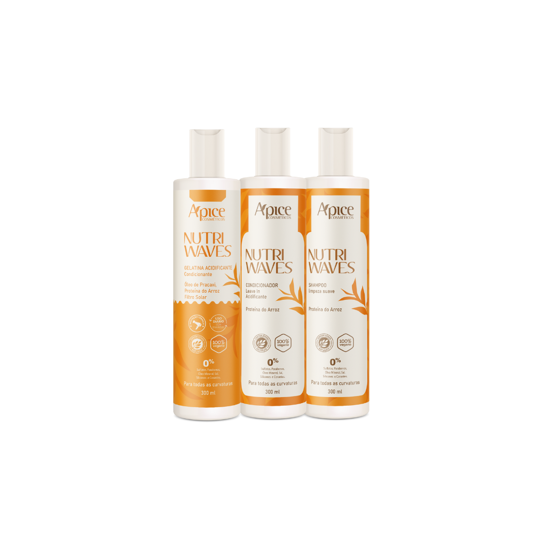 Kit Nutri Waves - Shampoo, Condicionador e Gelatina (3 itens) - Image 1