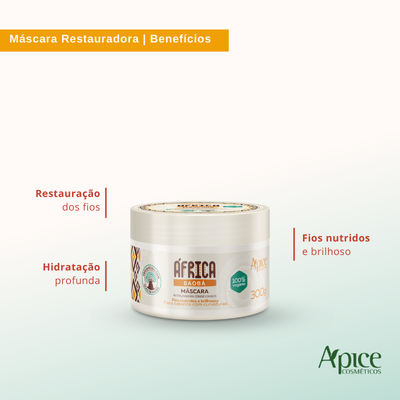 Kit África Baobá - Shampoo, Condicionador, Máscara e Creme de Pentear (4 ITENS)