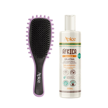 Kit Fitagem África - Escova Lilás e Gelatina