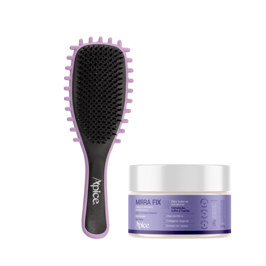 Kit Fitagem Mirra - Escova Lilás e Gelatina