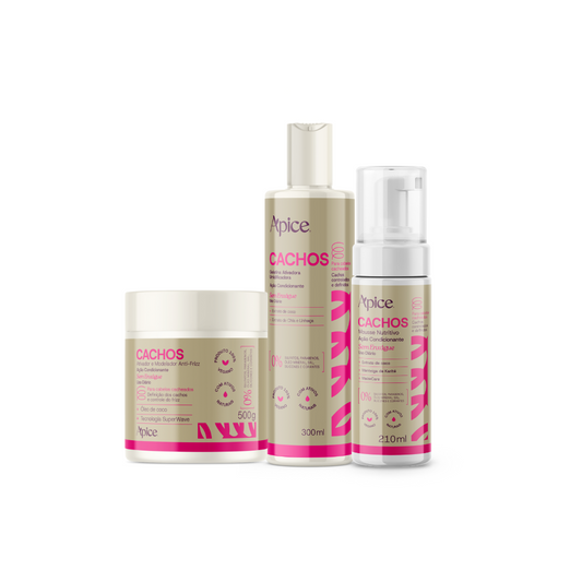 Kit Cachos Essence Finalizadores - Ativador, Gelatina e Mousse (3 itens)