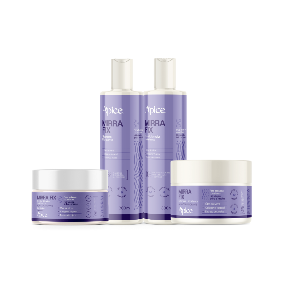 Kit Mirra Fix - Shampoo, Condicionador, Máscara e Gelatina (4 ITENS)