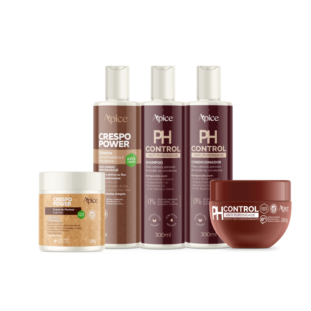 Kit Ph Control - Shampoo, Condicionador, Máscára, Creme de Pentear e Gelatina (5 itens)