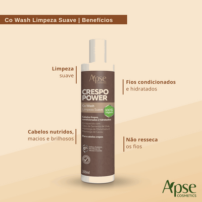 Kit Crespo Power - Shampoo, Co Wash, Condicionador, Gelatina, Máscara e Creme de Pentear (6 ITENS)