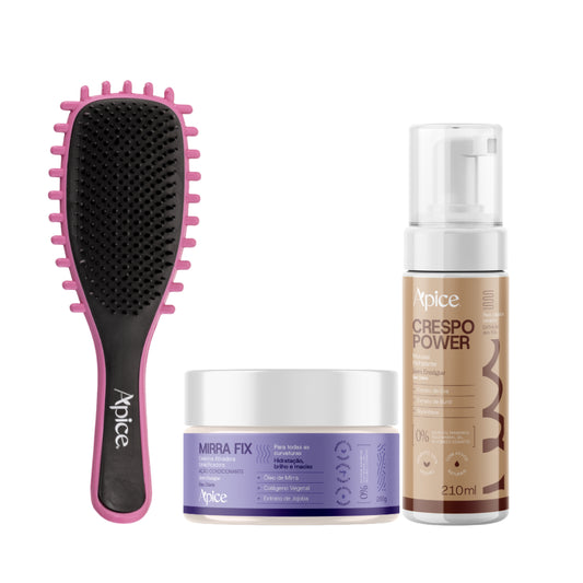 Kit Mix Volume - Escova Rosa, Gelatina e Mousse (3 ITENS)