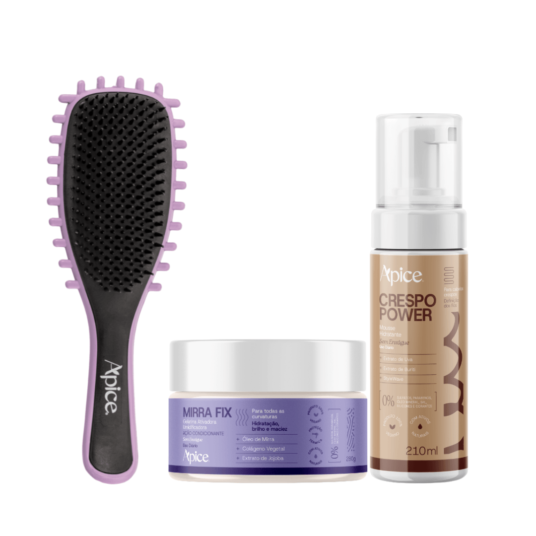 Kit Mix Volume - Escova Lilás, Gelatina e Mousse (3 ITENS)
