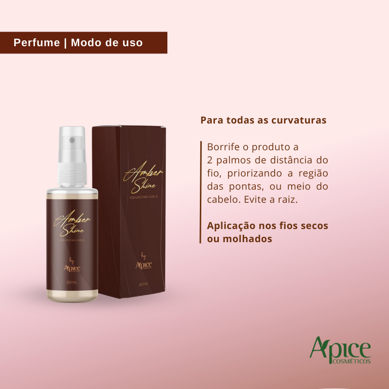 Kit Perfume Amber Shine, Rímel Anti-frizz e Acqua Cream (3 itens)
