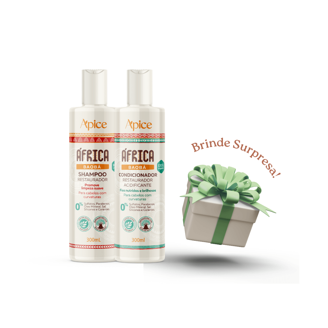 Kit África Baobá- Shampoo, Condicionador e Produto Supresa (3 ITENS)