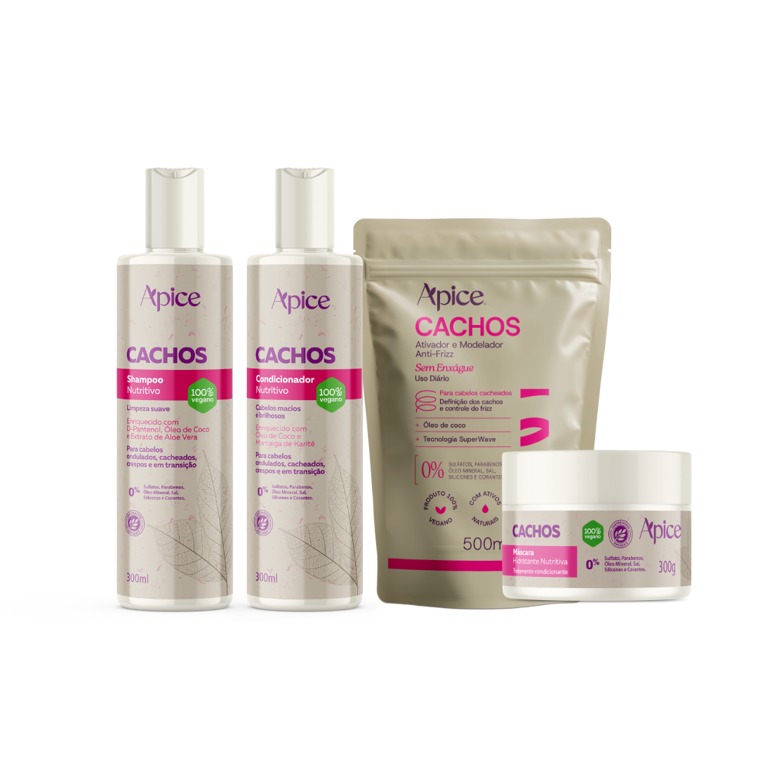 Kit Cachos - Shampoo, Condicionador, Máscara e Refil Ativador (4 ITENS)