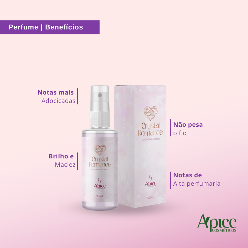 Kit Perfume Crystal Romance, Rímel Anti-frizz e Acqua Cream (3 itens)
