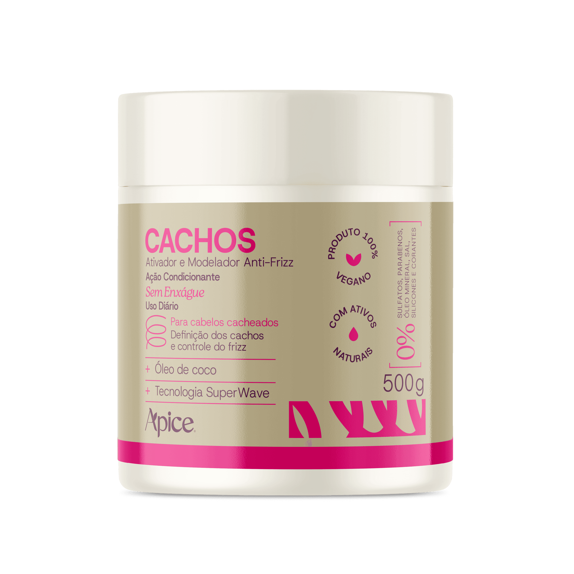 Ativador e Modelador Anti-Frizz Cachos 500g – Apice Cosmeticos