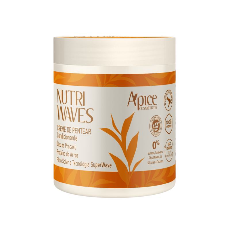 Creme de Pentear Nutri Waves 500g - No Poo / Low Poo - Ação Condicionante