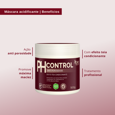 Tratamento Anti Porosidade PH CONTROL 500 gr - Máscara Acidificante Tratamento Condicionante