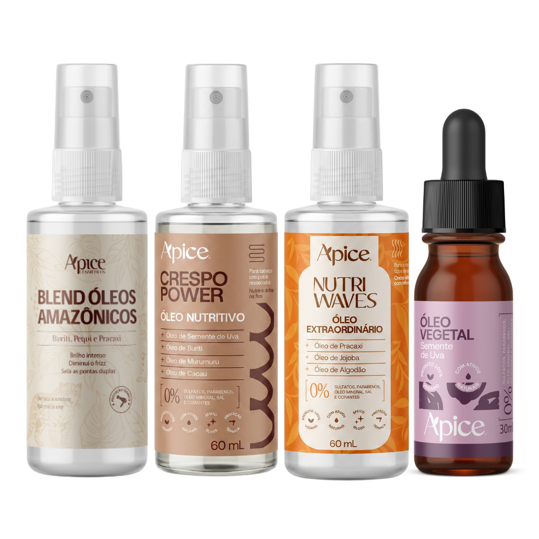 Kit Quarteto Óleos - Blend, Crespo Power, Nutri Waves e Uva