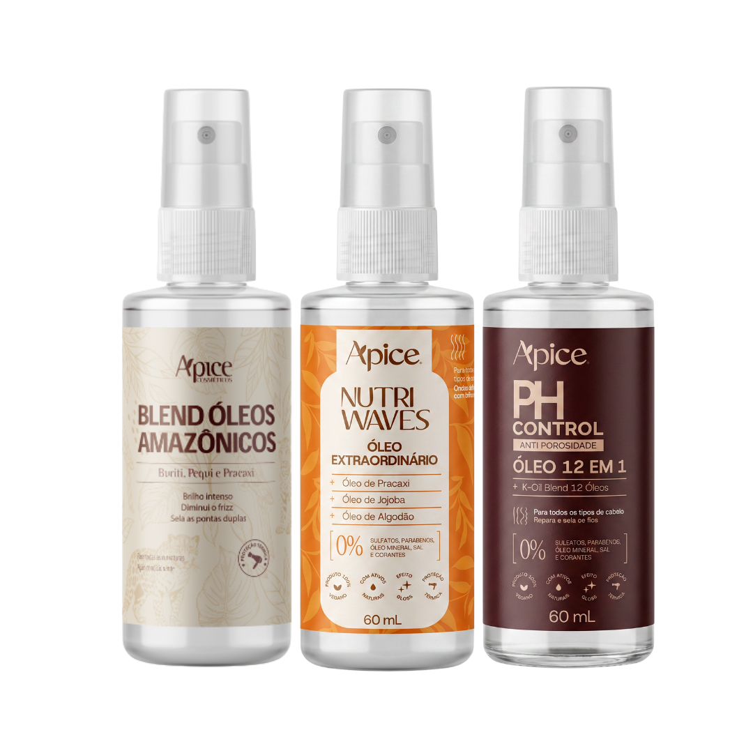 Kit Trio Óleos - Blend, Nutri Waves e PH Control