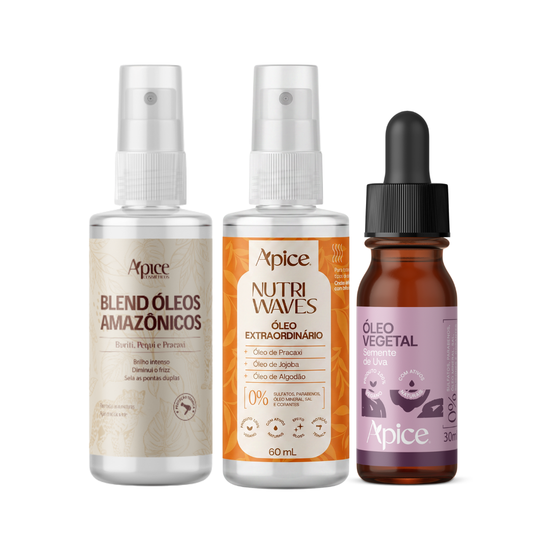 Kit Trio Óleos - Blend, Nutri Waves e Uva