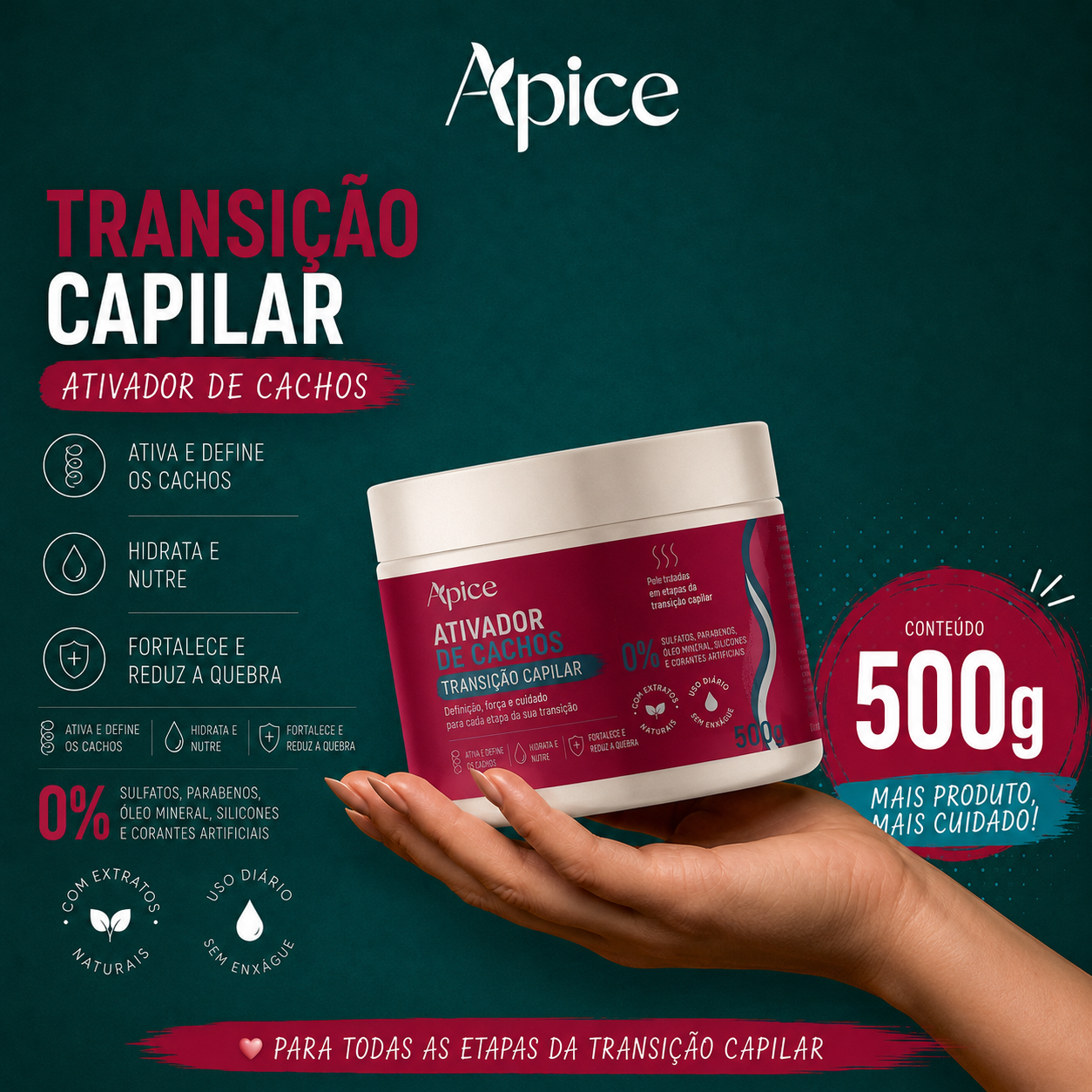 Transição Capilar - Ativador de Cachos