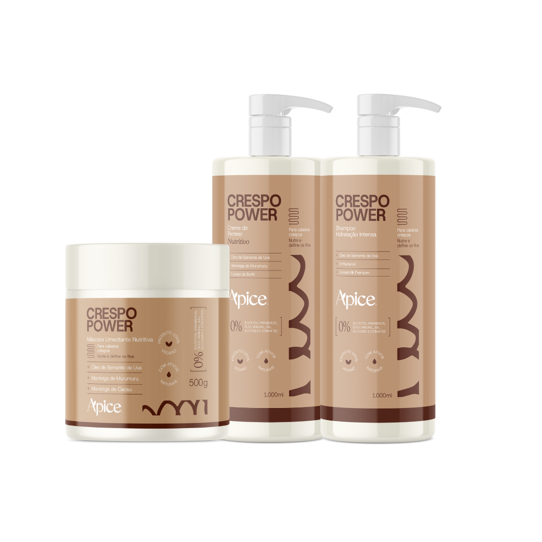 Kitão Crespo Power - Shampoo, Máscara e Creme de Pentear (3 itens)