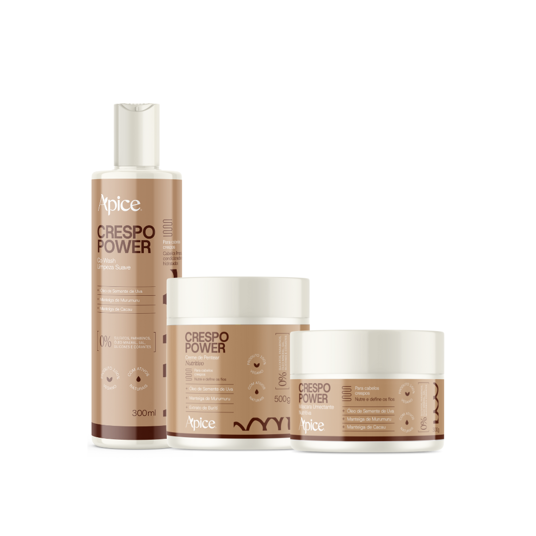 Kit Crespo Power - Co Wash, Máscara e Creme de Pentear (3 itens)