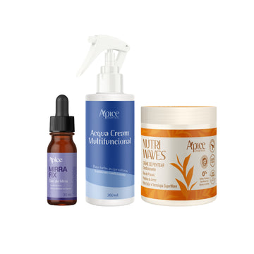 Kit Loc Nutri Waves - Acqua Cream, Creme de Pentear e Óleo Mirrafix