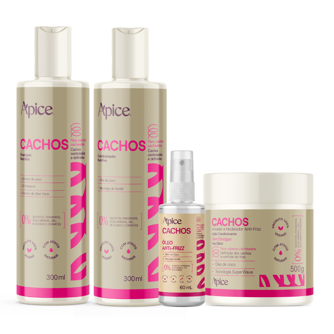 Kit Cachos - Shampoo, Condicionador, Ativador e Óleo (4 itens)