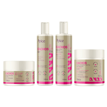 Kit Cachos - Shampoo, Gelatina, Máscara e Ativador (4 ITENS)