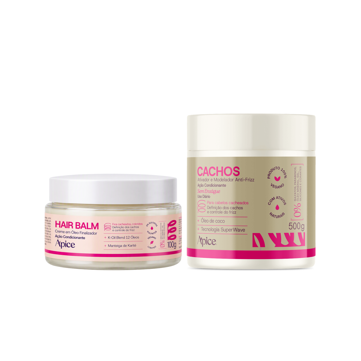 Kit Cachos Frizz Zero – Hair Balm e Ativador de Cachos
