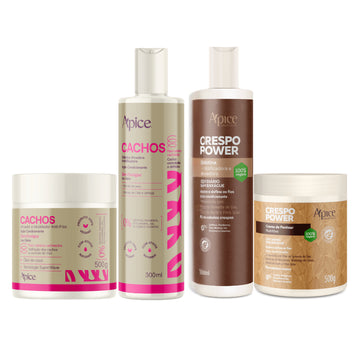 Kit Finalizadores Cachos e Crespo Power (4 ITENS)