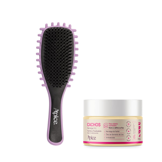 Kit Hidratação Cachos - Escova Lilás e Manteiga
